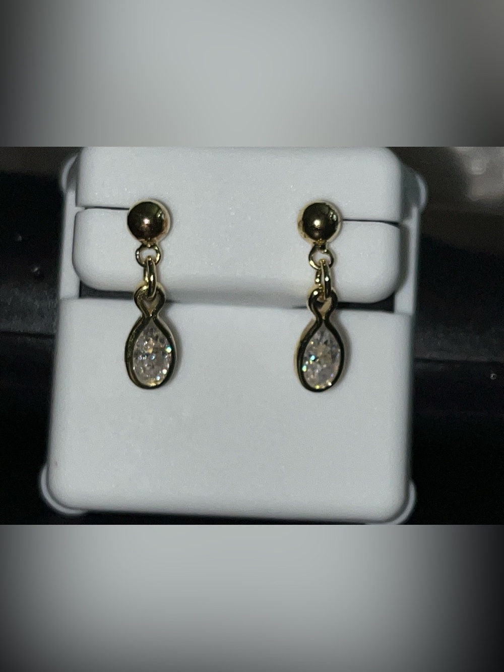 1 CTW Moissanite Teardrop Dangle Earrings | Gold Over 925 Sterling Silver